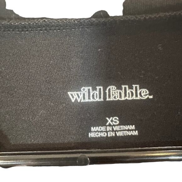 Wild Fable Black Long Sleeve Cotton Pullover Cropped Top Women Sz XS - Picture 5 of 6